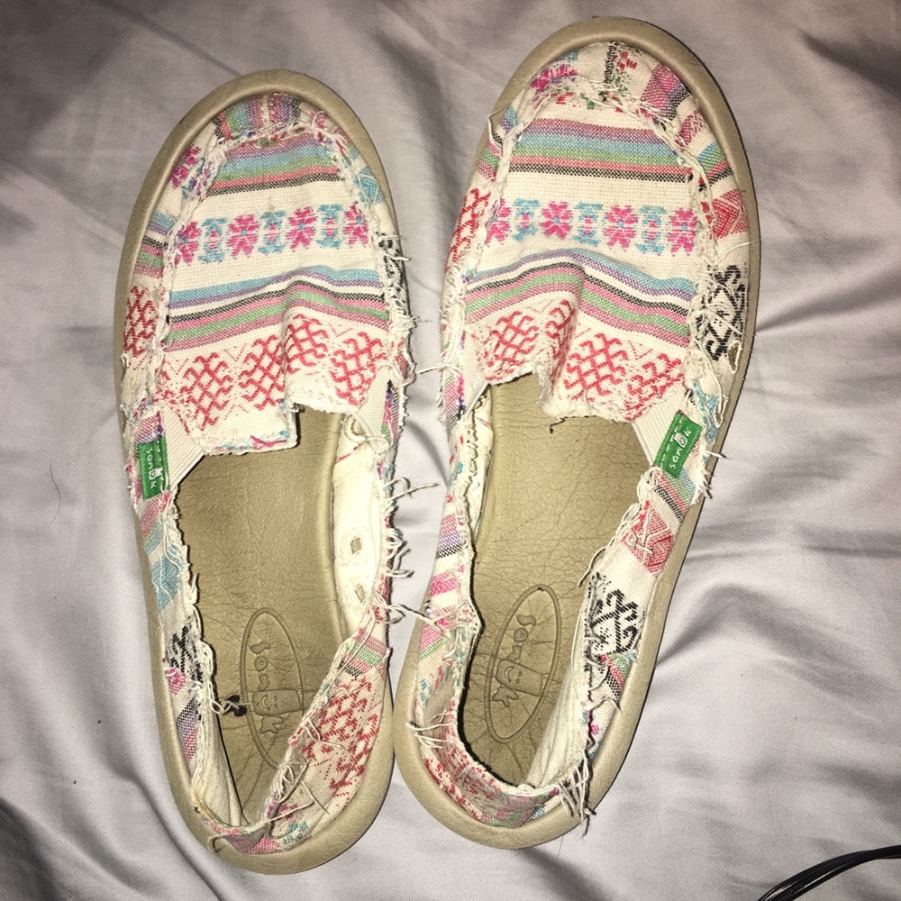 Sanuk shoes with tribal pattern